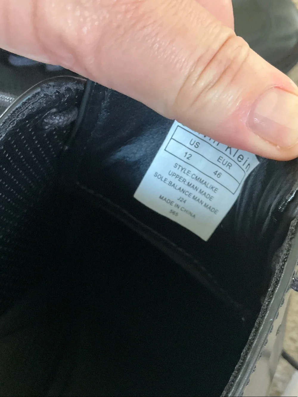 Calvin Klein Black Leather Square-Toe Derby Shoes